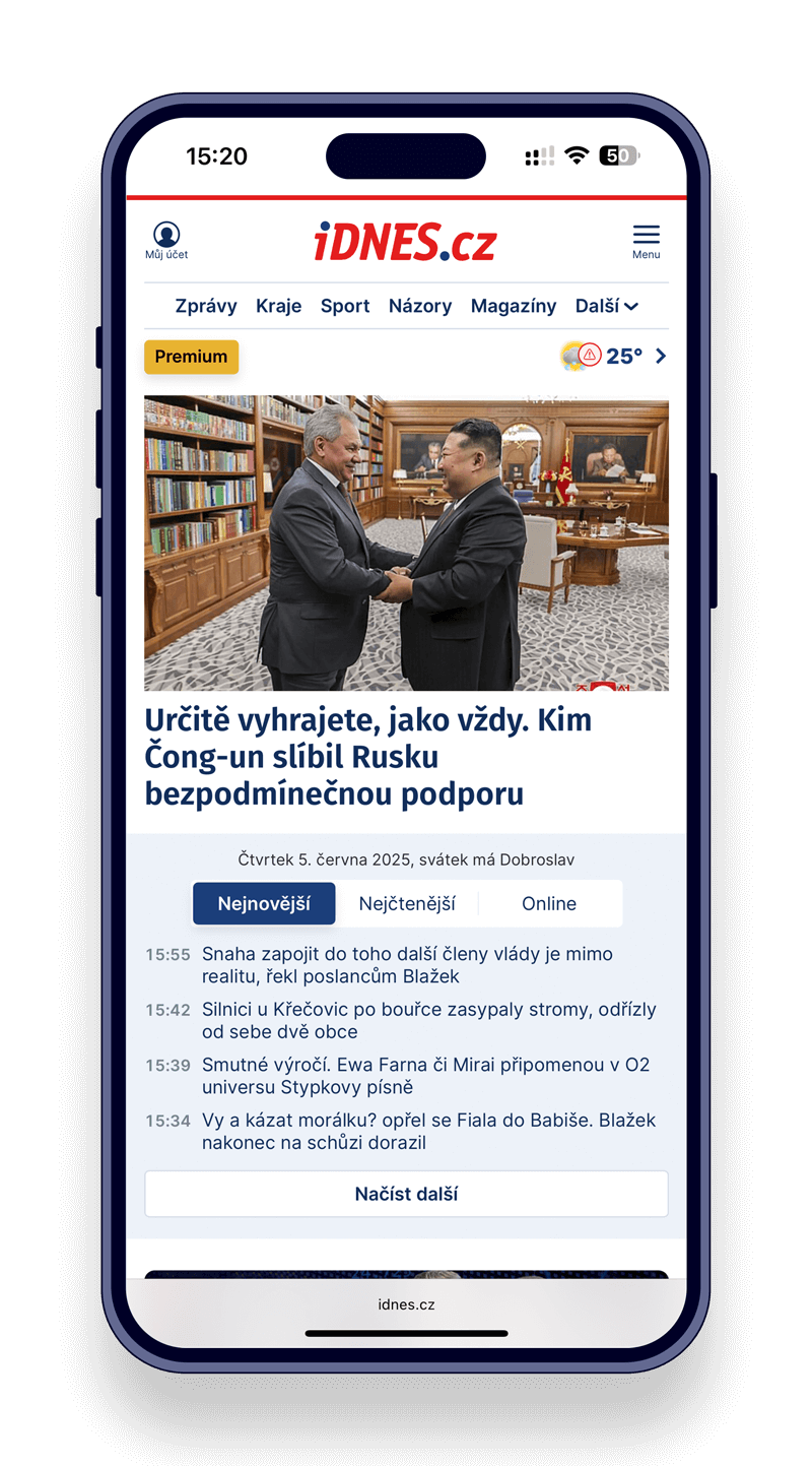 iDNES.cz webdesign mobil